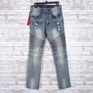 Reason Brand Mens Jeans Sz 30 Destroyed 637